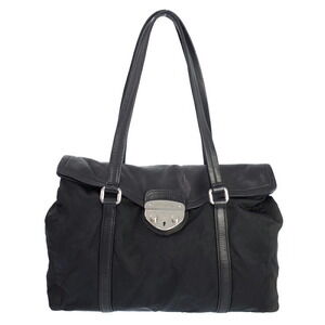 Prada Tessuto Vela Tote Shoulder Bag Black